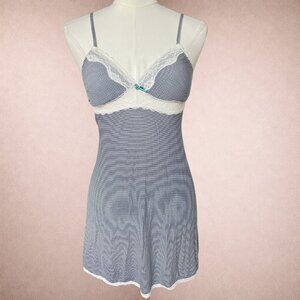 Victoria's Secret Striped Lounge Lace Slip Dress